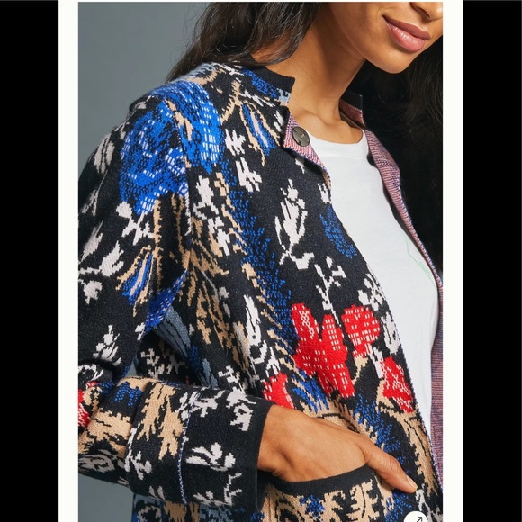 Anthropology Pilcro Debra Cropped Sweater Jacket - Picture 3 of 4